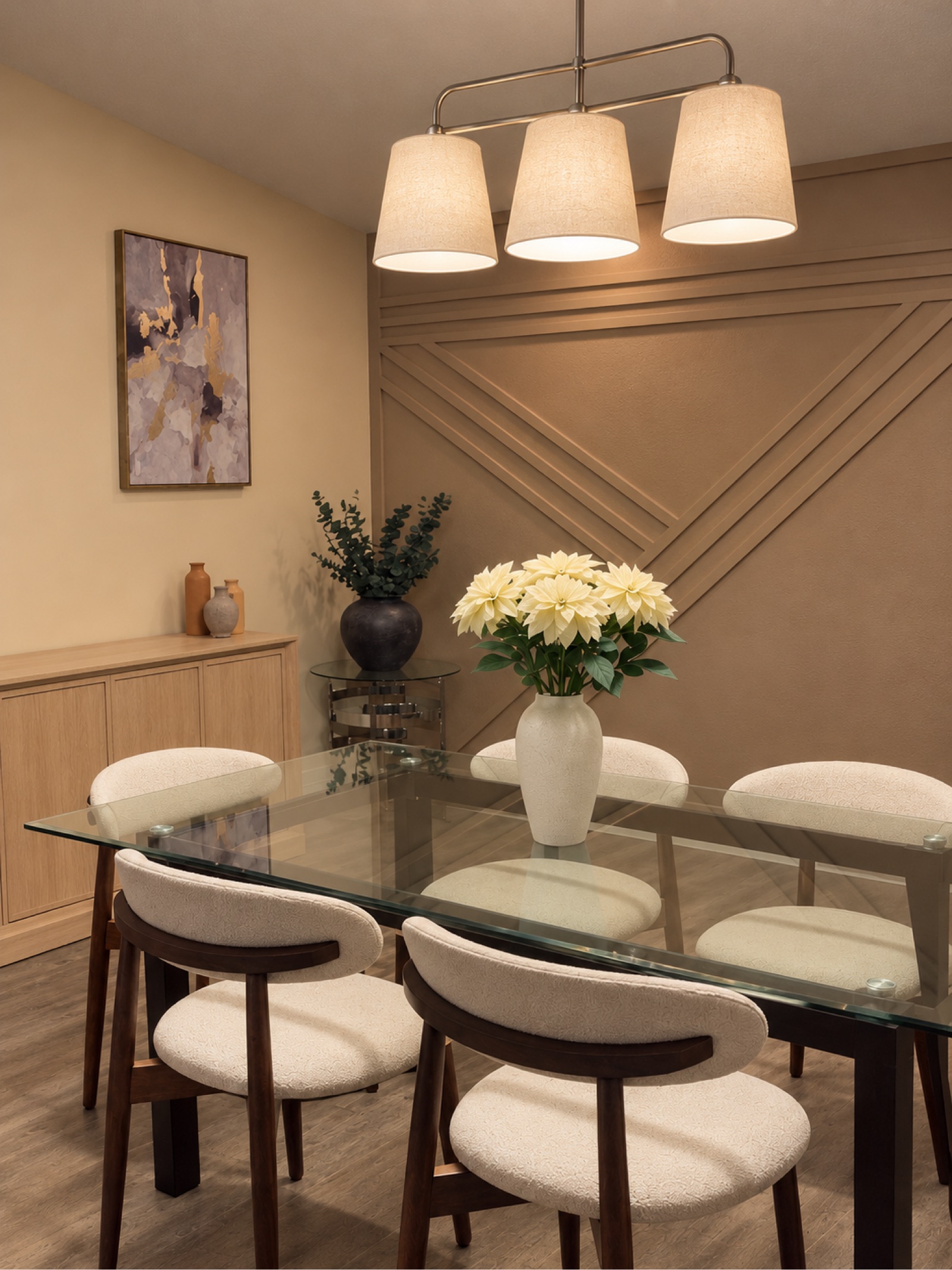 White kitchen with stone island